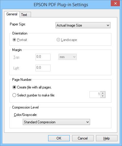 Scanning 6. If you need to change any of the current PDF settings, click Options. 7. Make the necessary settings for the PDF files you want to create.