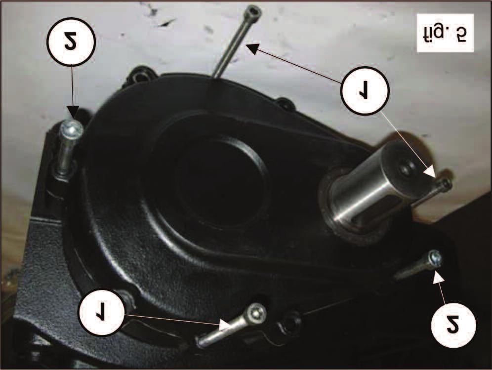 Position the 3 grub screws or M8 threaded screws (1, fig.