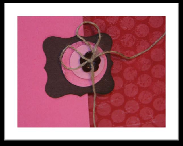 Adhere Faux Felt 1 Regal Rose circle (from instruction #2 of previous page) to Chocolate Chip Curly Label (towards right side). 4. Punch ¾ circle using Pretty in Pink cardstock scrap.