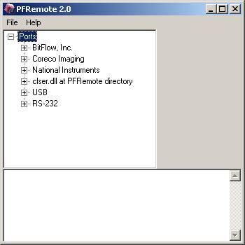 6 The PFRemote Control Tool 6.4 Graphical User Interface (GUI) PFRemote consists of a main window (Fig. 6.3) and a configuration dialog.
