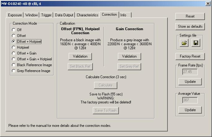 7 Graphical User Interface (GUI) 7.1.6 Correction This tab contains correction settings. Figure 7.