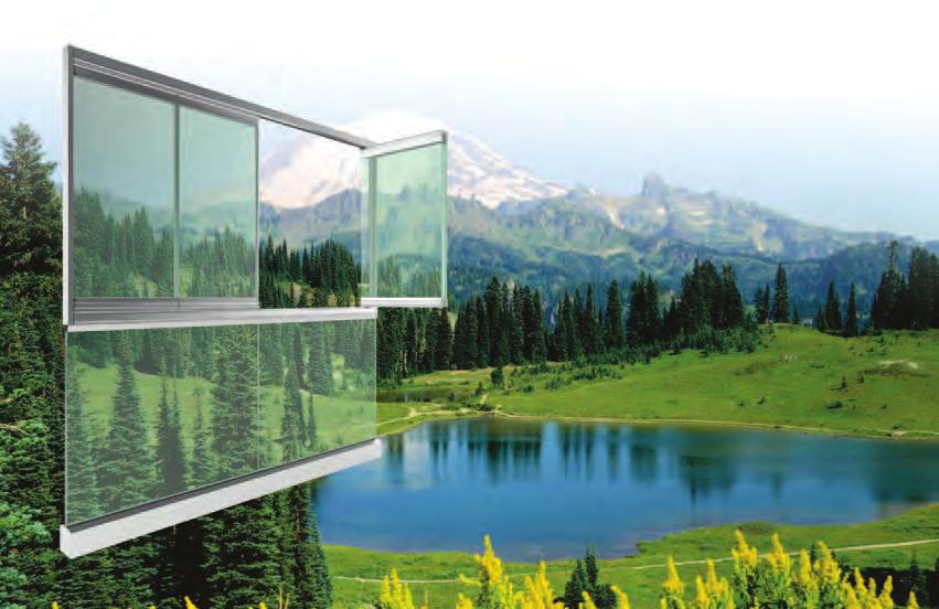 It combines the balcony glazing system and the
