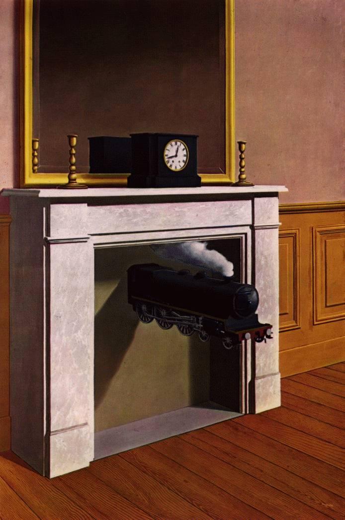 Rene Magritte The other direction is disruption of meaning using images in an unfamiliar way in a kind of dream-like way. Rene Magritte was one of these.