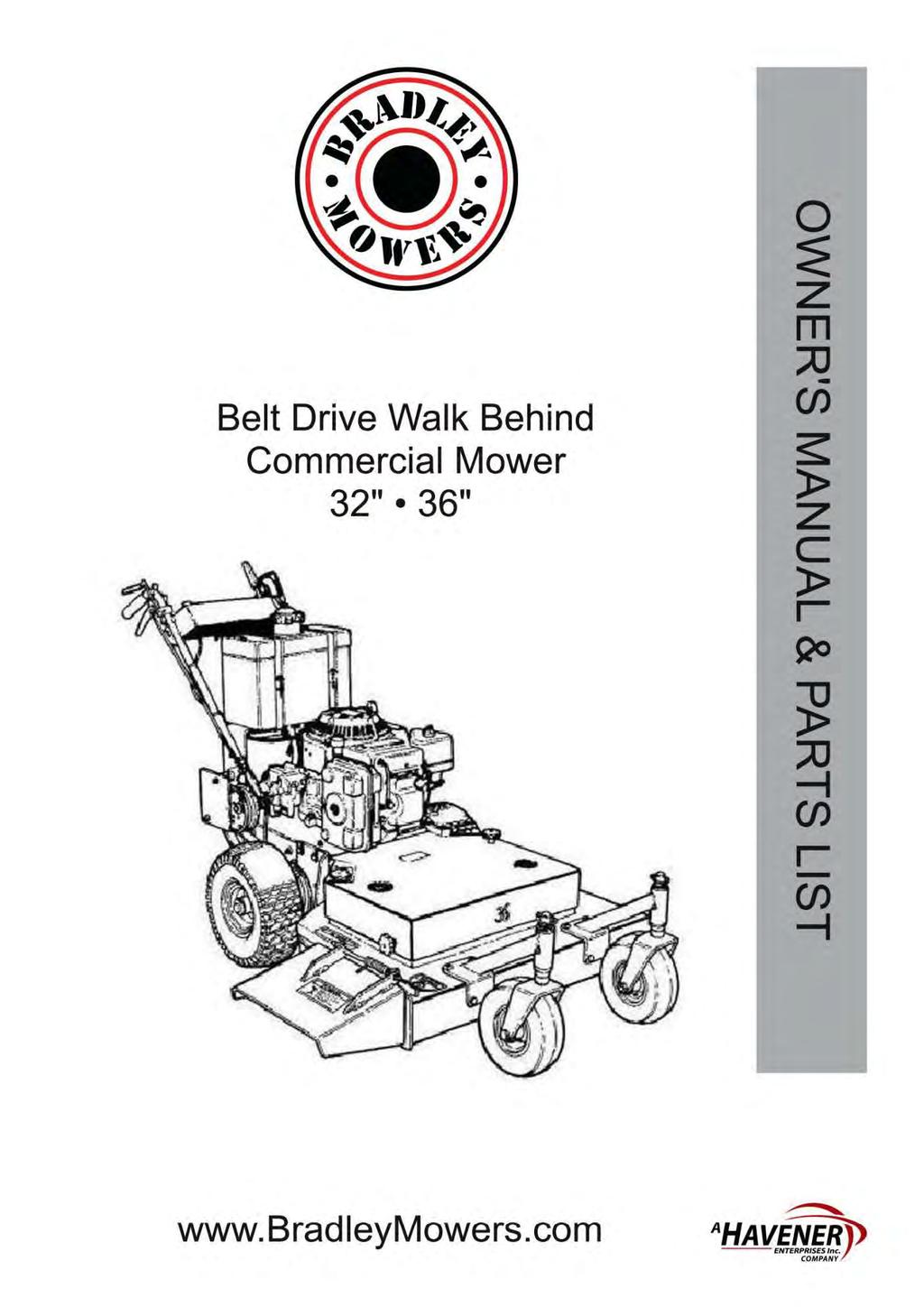 Belt Drive Walk Behind Commercial Mower 32" 36" 0 ~ z m ;c - en s::
