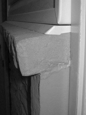 SANDSTONE WINDOW AND DOOR TRIM Step 1 Sandstone Window and Door Trim can be used as a utility trim to terminate sections of NextStone panels, as a cap, or as a trim piece around windows and doors.