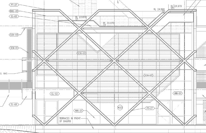 S 2.2a 01 Elevation West S 2.2a Supertext Refer enlargement NOTE: Text will be specific to the building. All dimensions and placement to be surveyed.