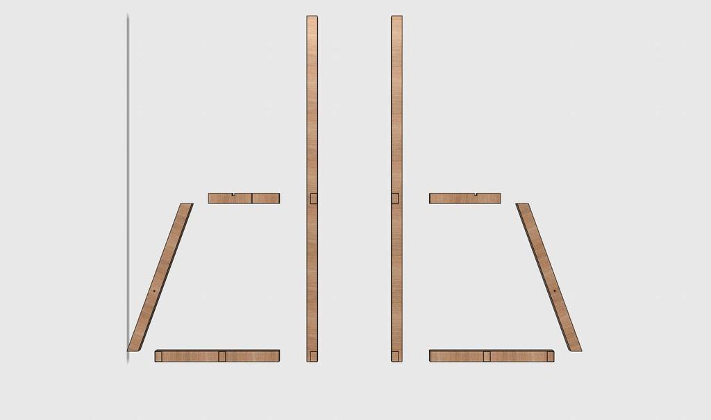 1 Lay the timbers flat on a table and join them together as shown on the
