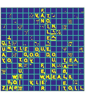 mass of the tile, based upon pixels under a threshold. Extract the pixels under the threshold value for the tile, note that letters are darker than the tile itself.