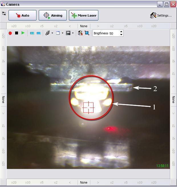 Safety means preventing contact between the probe and the sample surface. To perform the initial approach, perform the following steps: 1. Open the Camera window (Fig.