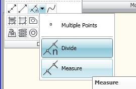 Placing an Object at Specified Increments Marking an Object at Specified Distances The Block option of the DIVIDE tool allows you to place a block at each division point.