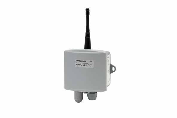 KLUFL is a wireless transmitter for detecting outdoor temperatures and humidity. The communication between the sensors and the FLTA base station is two-way.