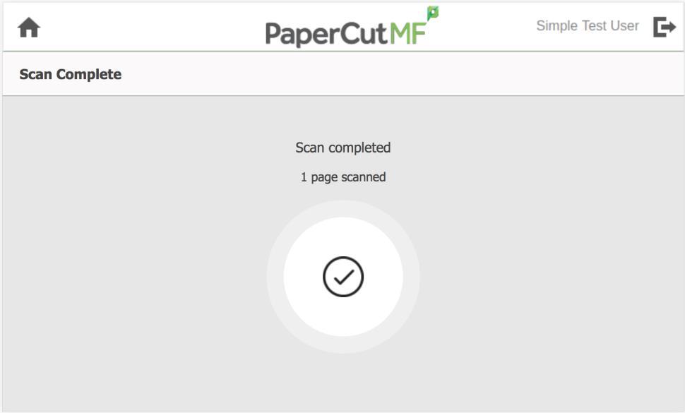 The PaperCut MF Scan Complete (with scan completed or failed