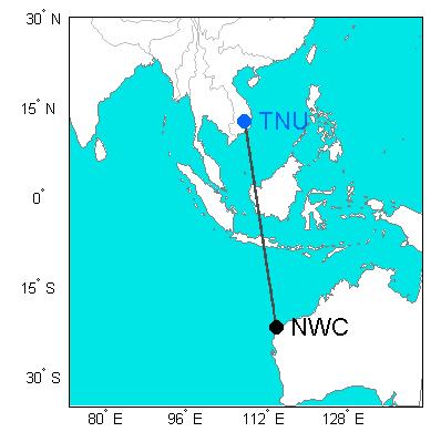 hưởng đến biên độ và pha của tín hiệu NWC/19.8 khz. Hình 1. Đường truyền tín hiệu NWC/19,8 khz từ North West Cape đến TNU Hình 2. Sự thay đổi biên độ và pha của tín hiệu NWC/19.