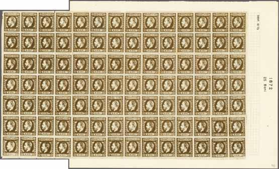 12½, a fine unused block of 98 stamps (14x7) and missing the final vertical row of partially blank spaces but with the mixed random Transfer Types in the lower two horizontal rows, one or two tone