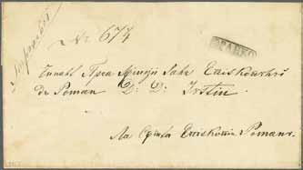 46 224 Corinphila Auction 30 May 2018 4125 4126 4125 4126 1855: Cover from Focsani to Roman with ledger number