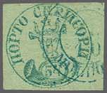 1 2'500 ( 2'125) 4133 4134 4133 4134 Bull's Head 54 parale blue on green horizontally laid paper, a used example of rich colour and a deep impression, with large margins all round, lightly cancelled