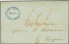 76 224 Corinphila Auction 30 May 2018 4212 4211 4213 4211 4212 4213 1856: Entire letter to Syra, Greece struck with perfect oval framed "AGENZIA DEL LLOYD AUSTRIACO / Ibraila" handstamp in pale blue