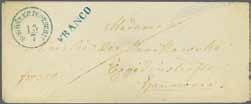 6 200 ( 170) Crimean War 1855: Envelope sent prepaid to Hannover struck with straight line FRANCO and superb circular K. K. ÖST. F. P.