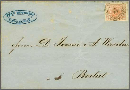 A neat cancellation used at the Field Post Office in Jassy as arrival cds but also as a canceller, which had already been in use in the Italian campaigns of 1849/53.