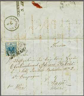 6 350 ( 300) 4230 4230 4231 1862: Entire letter from Galatz to Syra, Greece struck on despatch with FRANCO and circular GALLATZ despatch cds (29/3) in greenish ink (Tchilinghirian fig. 743).