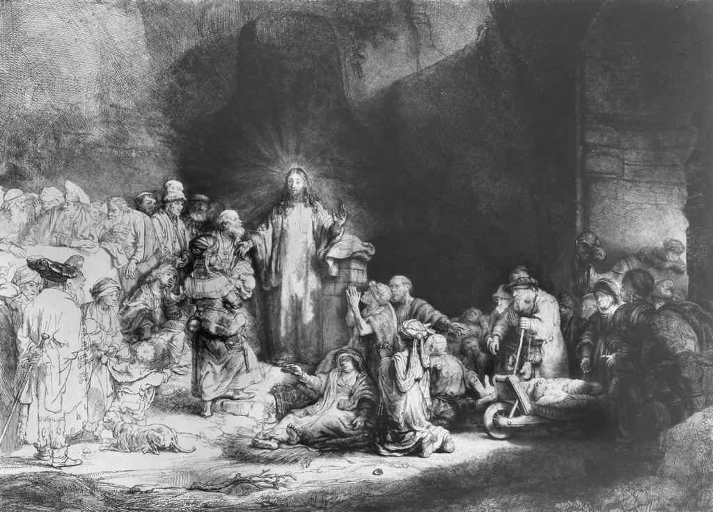 Figure 25-16 REMBRANDT VAN RIJN, Christ with the Sick around Him, Receiving the Children