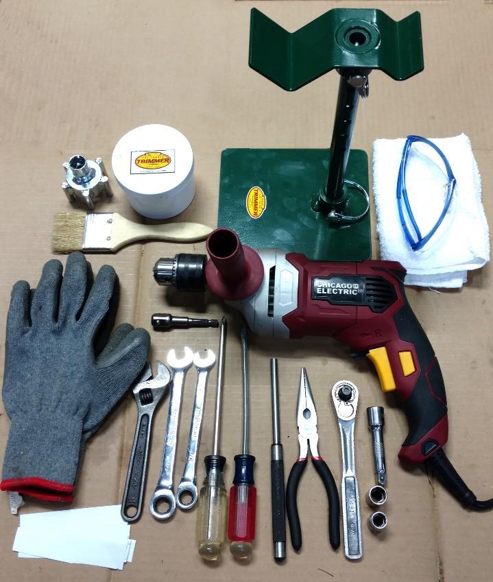 screwdriver Needle nose pliers Plain printer paper cut into strips (4 x 1/2 ) Shop towels or rags Snug fitting work gloves Eye Protection Additional for commercial models 1 x 7/16 open-end wrench 1 x