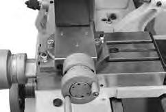 The compound rest and tool post must be removed before milling operations so the cross-slide table can be used as the milling table.