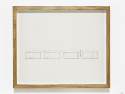 paper. Light brown frame made by Darbyshire. Medium: Work on paper Dimensions: H380 x W380 mm Weight: 1.