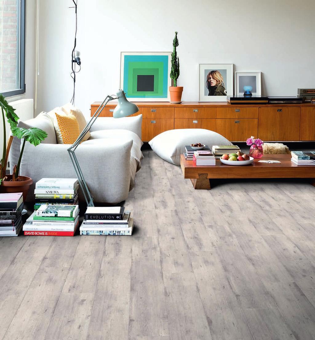 Quick-Step is capitalising on this with a floor with the industrial look of concrete, but the warmth of wood.