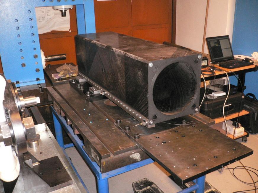 The first test was done to determine natural frequency by free vibration impact test (Fig. 7.).