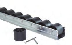 TR-400 Standard roller track Materials: Reinforced steel profile. Black plastic wheels and galvanized steel rivets.