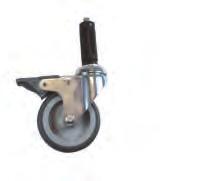 Use: Embedded castor in the tube, for light weight structures. Swivel function without brake.