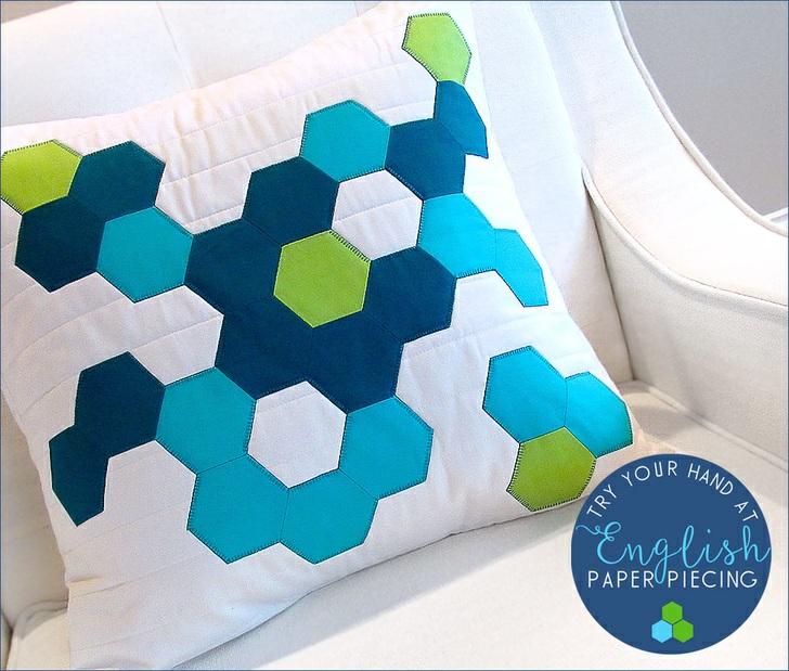 Published on Sew4Home Decorator Pillows with English Paper Piecing Accents Editor: Liz Johnson Thursday, 13 September 2018 1:00 English Paper Piecing was a new technique for us when we designed these