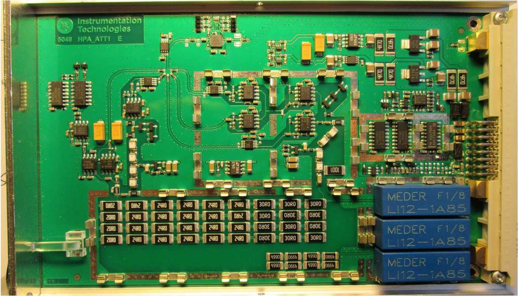 High energy synchrotron Amplifier 110 Design requirements 110 db Dynamic range Gain fine tuning through VGAs Automatic gain matching bench Amplifier 110 Data Bandwidth: 40 khz to 55 MHz