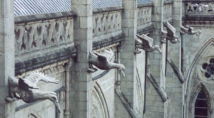 Gargoyles were also used to scare off demonic and evil spirits. Gargoyles are also decorative statues. Gargoyles are sometimes combinations of real animals and people.