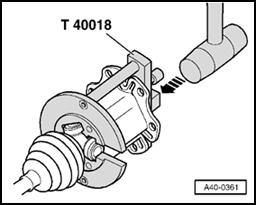 Page 8 of 10 Chamfer on star faces toward drive axle, it facilitates assembly. Use special tools shown in illustration. Special tool Assembly Tool T10065/3 must not make contact on roller body.