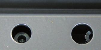 screws (internal) and fastening screws (external) must be easy to access through