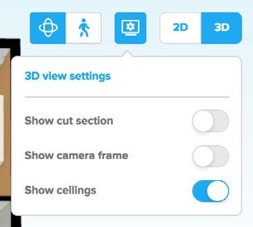 3D View settings Hide walls, doors and windows above a chosen height.