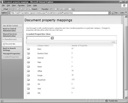 După ce ați apăsat OK, veți vedea că proprietatea AAA apare în lista din ecțiunea Mappings To Crawled Properties.