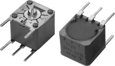 Fully Sealed Container 12 mm Square or Round Single-Turn Cermet Trimmer The trimming potentiometers T12 and T13 fully meet the requirements of CECC 41 100.