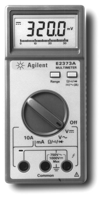 Agilent E2373A Handheld Multimeter Data Sheet Low-cost multimeter with the basic test capabilities you need dc and ac volts, dc and ac current, resistance, audible continuity, and diode test Auto or