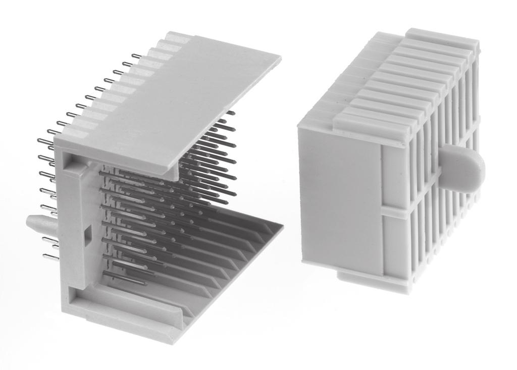 M MetPak HM Header Modular/scalable format IEC 61076-4-101 Press-fit or solder tail version 101 mated lines per linear inch Ships with protective cap, which also serves as an insertion tool