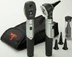 Set D-852 complete with mini 3000 Ophthalmoscope in hard case with: mini 3000 battery handle with batteries D-852.10.