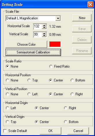 Fig.5-47 Setting scale dialog Scale default file Scale default files have two types Default Height Magnification and Default Height Magnification shown in Fig.