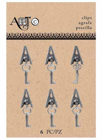 order 3 29327 Gator Clips with Key Charms Antique Silver Finish
