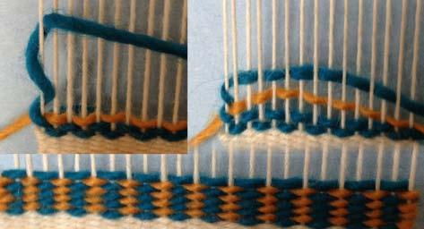 Pick and Pick (lowered): When weaving Pick and Pick if the first weft yarn goes under a lowered selvedge warp, wrap the second weft yarn around that warp twice.