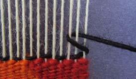 Double Soumak Knotting: Pass the black weft to the right and
