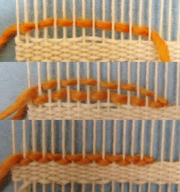 Techniques A half pass: The weft is woven in only one direction.