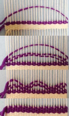 pull in. To avoid this, you need to bubble (see next page). Bubbling: First make a curve with your weft yarn.
