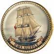 Each coin depicts one of the First Fleet s eleven ships, based on a painting by marine